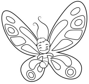 Tô màu Con Bướm Ngộ Nghĩnh và Đáng Yêu dễ thương cho bé