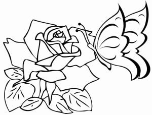 Tô màu Con Bướm và Hoa Hồng dễ thương cho bé