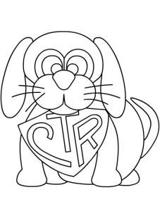 Tô màu con chó gặm khiên ctr cho bé tập tô