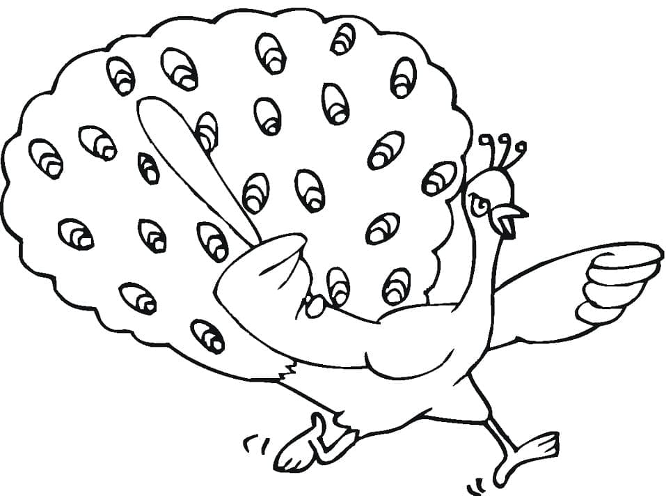 Tô màu Con Công Giận Dữ 1 Tô màu Con Công Giận Dữ dễ thương cho bé