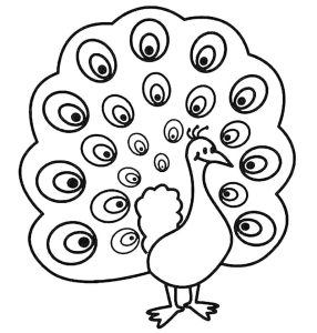 Tô màu Con Công Mỉm Cười dễ thương cho bé