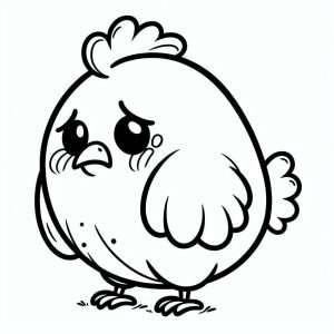 Tô màu Con Gà Buồn dễ thương cho bé