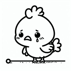 Tô màu Con Gà Buồn Bã cho bé tập tô