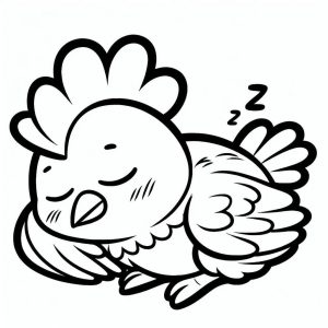 Tô màu Con Gà Đang Ngủ cho bé tập tô