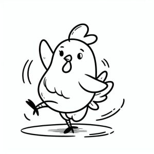 Tô màu Con Gà Nhảy Múa cho bé tập tô