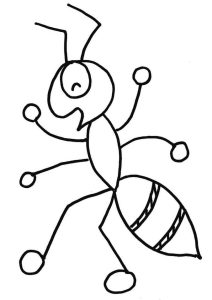 Tô màu Con Kiến Đang Nhảy giúp bé rèn luyện khả năng tô màu