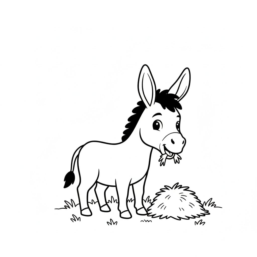 Tô màu Con Lừa Ăn Cỏ 1 Tô màu Con Lừa Ăn Cỏ giúp bé rèn luyện khả năng tô màu