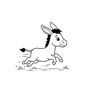Tô màu Con Lừa Đang Chạy dễ thương cho bé