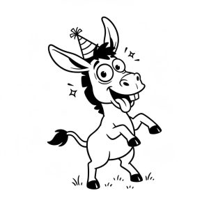 Tô màu Con Lừa Làm Xiếc dễ thương cho bé