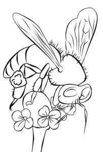 Tô màu Con Ong Đang Hút Mật giúp bé rèn luyện khả năng tô màu