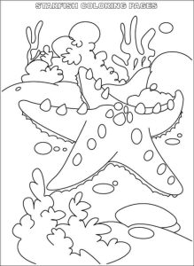 Tô màu Con Sao Biển Dưới Biển dễ thương cho bé