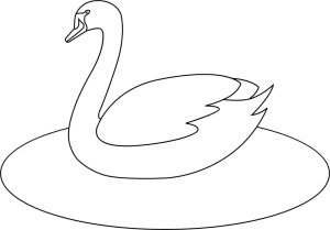 Tô màu Con Thiên Nga Bơi dễ thương cho bé