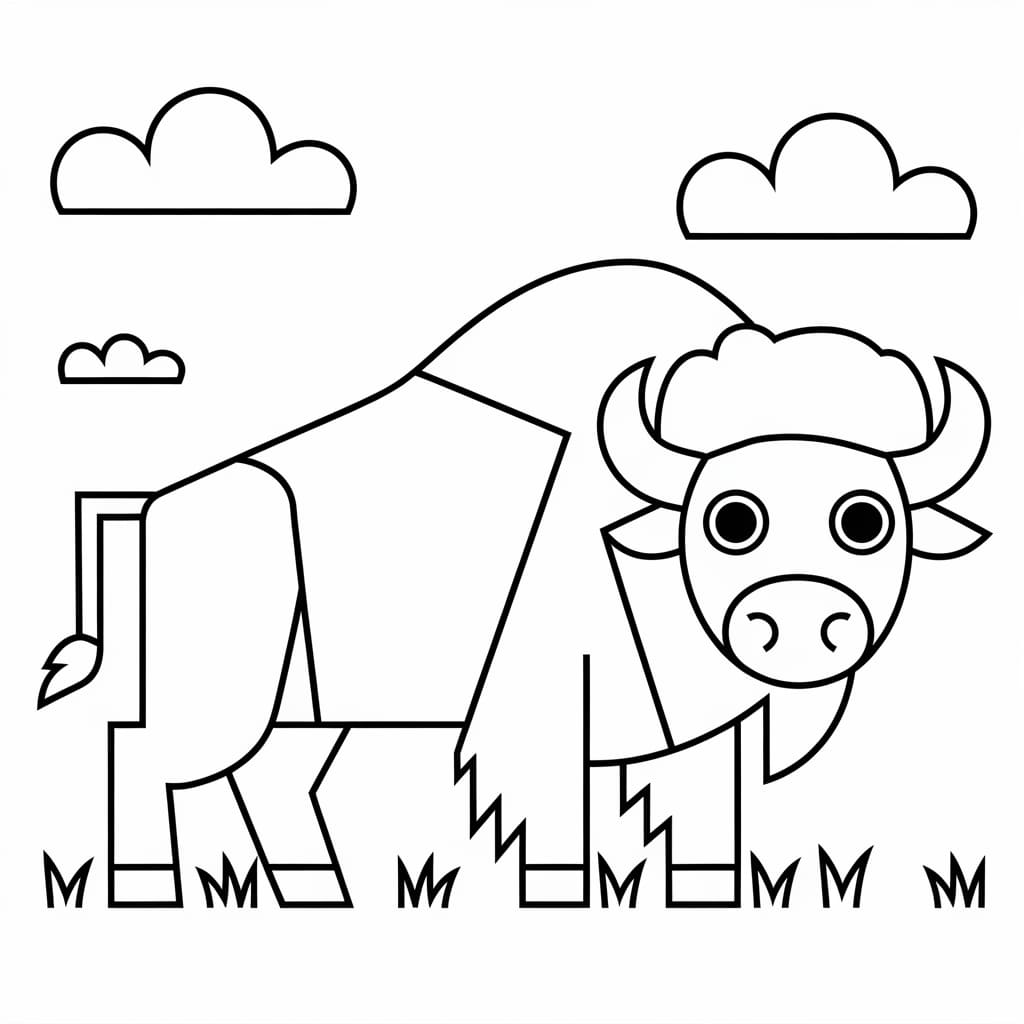 Tô màu Con Trâu Đơn Giản Cho Bé 1 Tô màu Con Trâu Đơn Giản Cho Bé cho bé tập tô