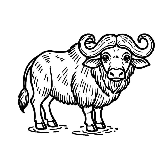Tô màu Con Trâu Sừng Cong giúp bé rèn luyện khả năng tô màu