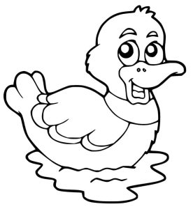 Tô màu Con Vịt Con Vui Vẻ cho bé tập tô