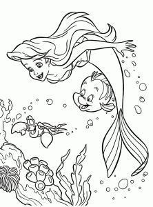 Tô màu công chúa ariel vui tươi dễ thương cho bé