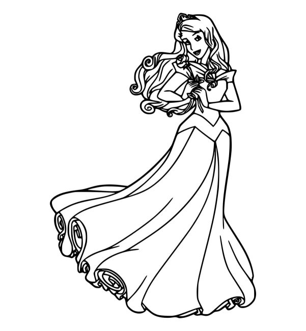 Tô màu Công Chúa Aurora Tuyệt Đẹp dễ thương cho bé