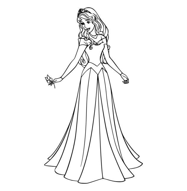 Tô màu Công Chúa Aurora Xinh Đẹp cho bé tập tô