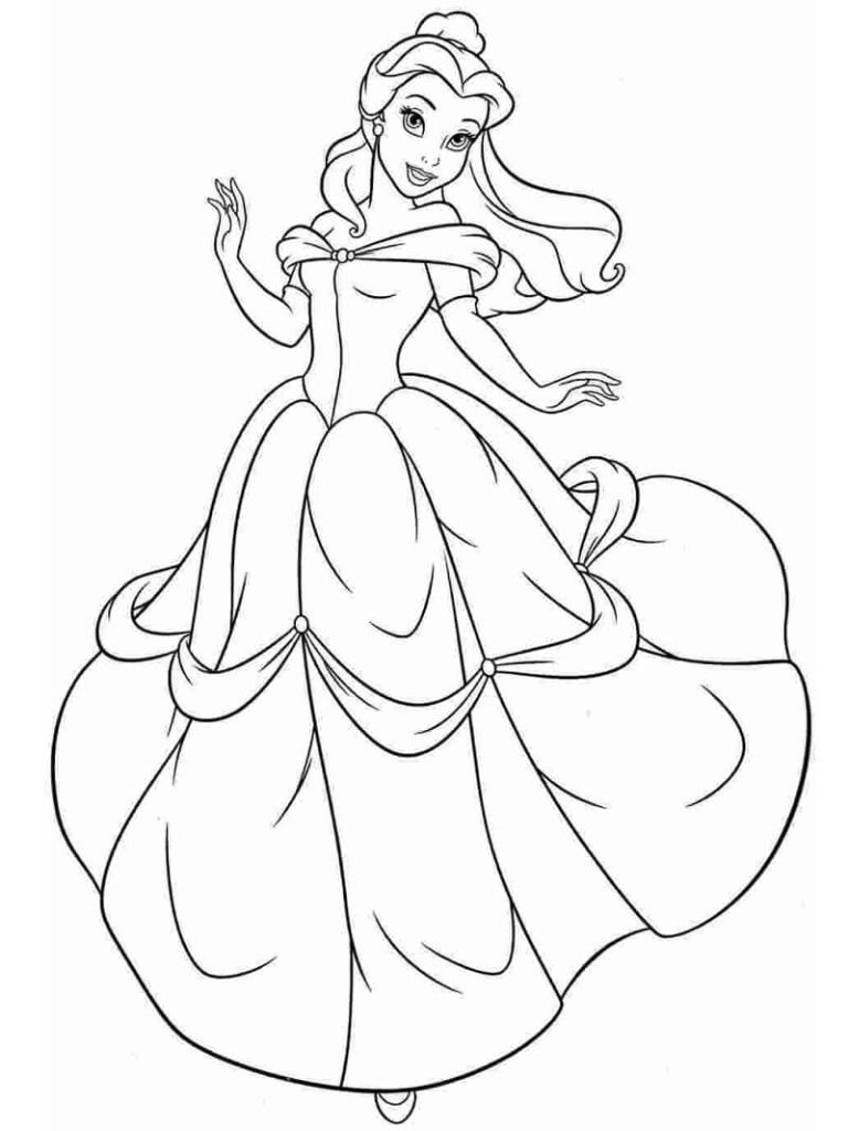 Tô màu Công Chúa Belle Dễ Thương 1 Tô màu Công Chúa Belle Dễ Thương dễ thương cho bé