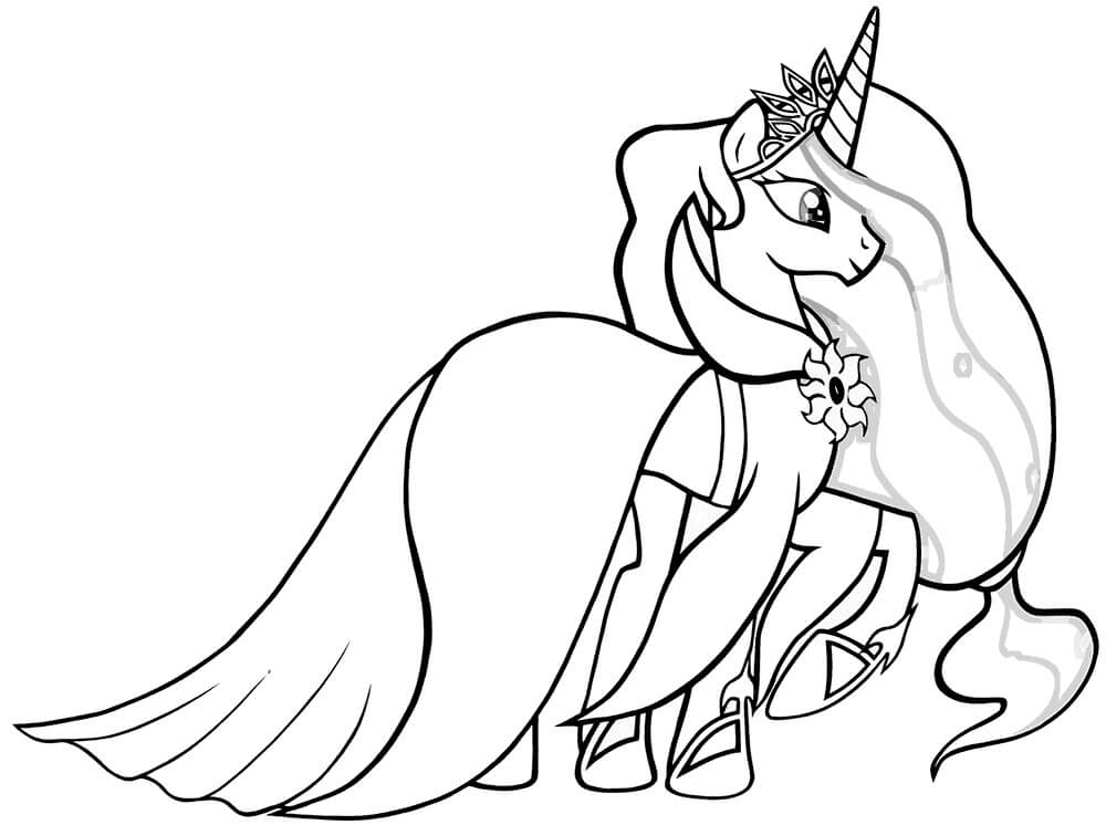 Tô màu Công Chúa Celestia Đẹp Lung Linh 1 Tô màu Công Chúa Celestia Đẹp Lung Linh cho bé tập tô