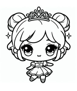 Tô màu Công Chúa Chibi Cute dễ thương cho bé