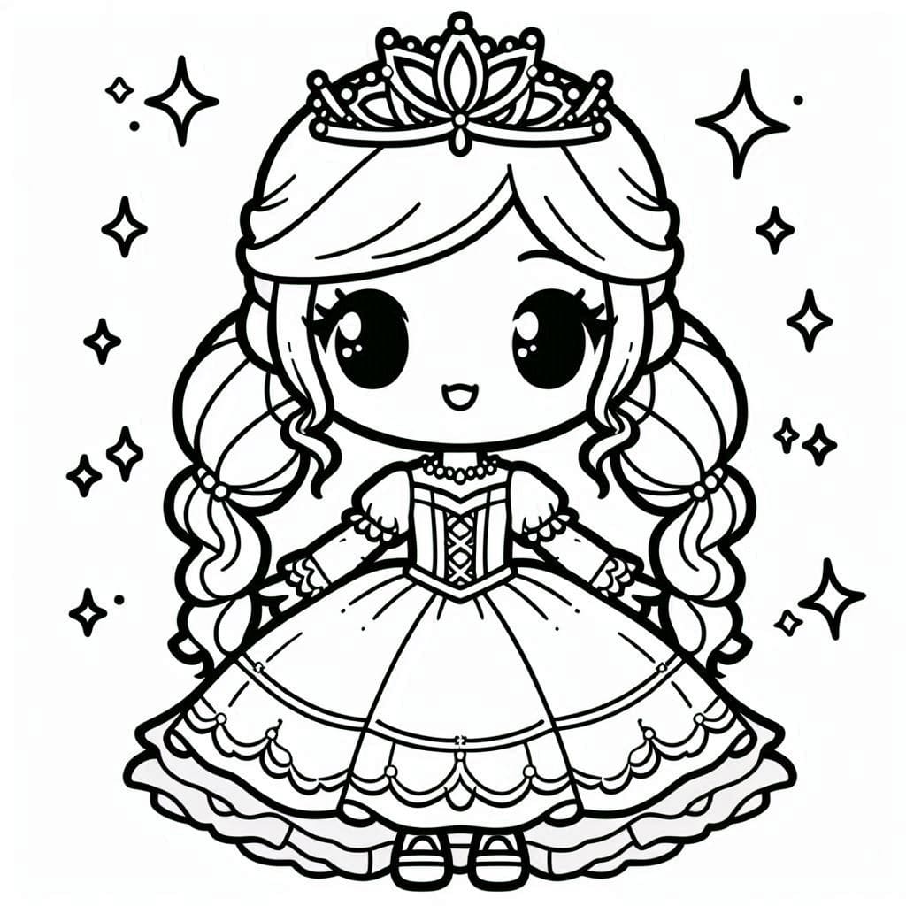 Tô màu Công Chúa Chibi Cute Nhất 1 Tô màu Công Chúa Chibi Cute Nhất giúp bé rèn luyện khả năng tô màu