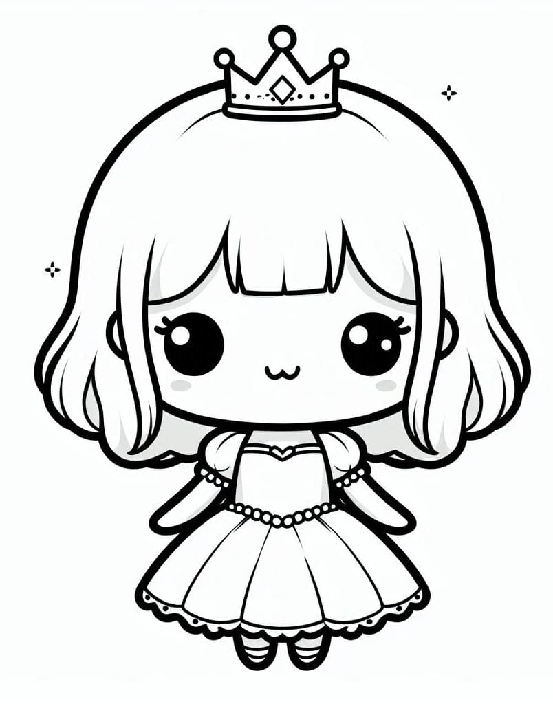 Tô màu Công Chúa Chibi Đáng Yêu Nhất 1 Tô màu Công Chúa Chibi Đáng Yêu Nhất cho bé tập tô