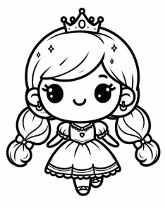 Tô màu Công Chúa Chibi Dễ Thương dễ thương cho bé