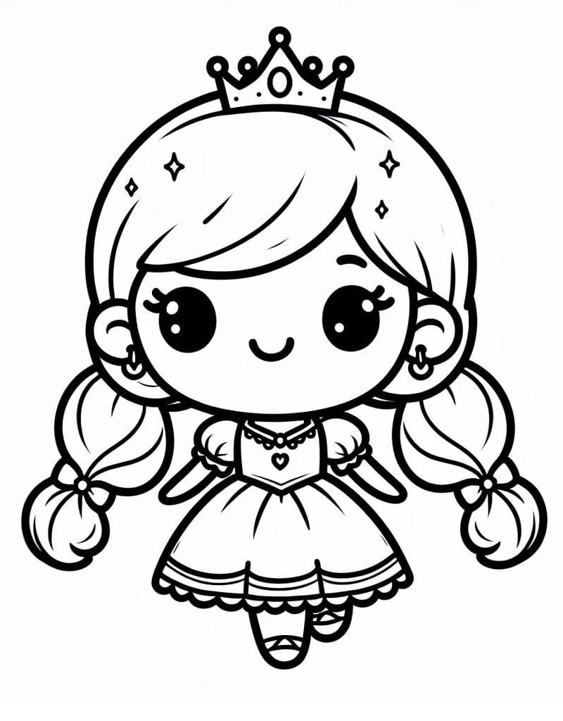 Tô màu Công Chúa Chibi Dễ Thương 1 Tô màu Công Chúa Chibi Dễ Thương dễ thương cho bé