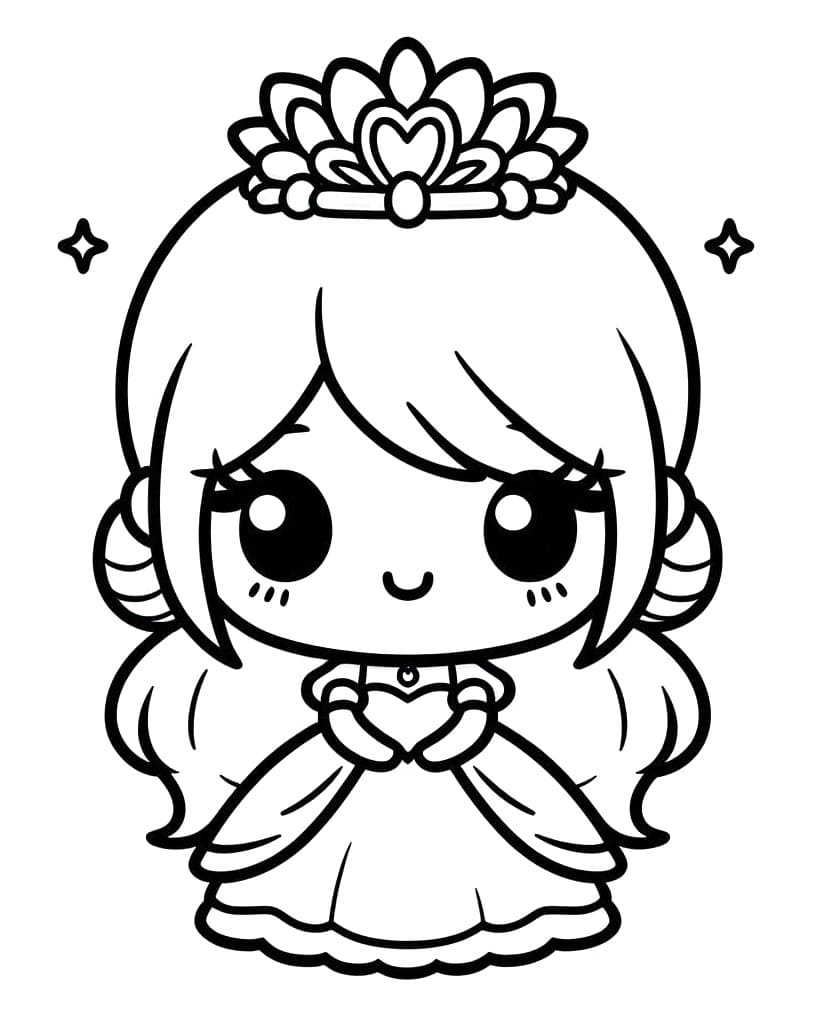 Tô màu Công Chúa Chibi Dễ Thương Nhất 1 Tô màu Công Chúa Chibi Dễ Thương Nhất giúp bé rèn luyện khả năng tô màu