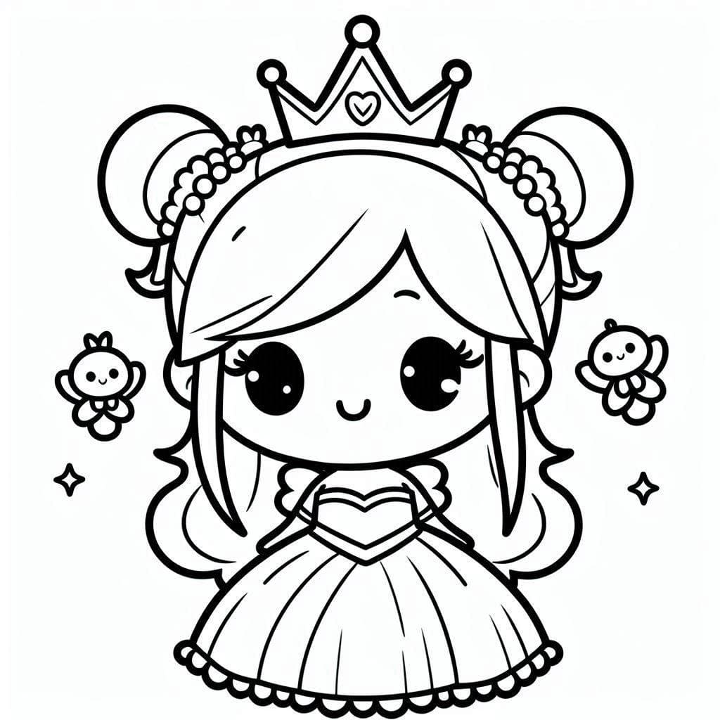 Tô màu Công Chúa Chibi Đẹp 1 Tô màu Công Chúa Chibi Đẹp giúp bé rèn luyện khả năng tô màu