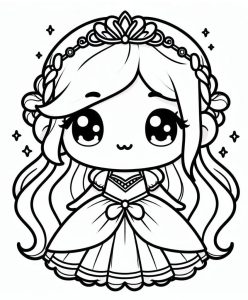 Tô màu Công Chúa Chibi Mỉm Cười dễ thương cho bé