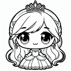 Tô màu Công Chúa Chibi Rất Cute dễ thương cho bé