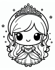 Tô màu Công Chúa Chibi Vui Vẻ giúp bé rèn luyện khả năng tô màu