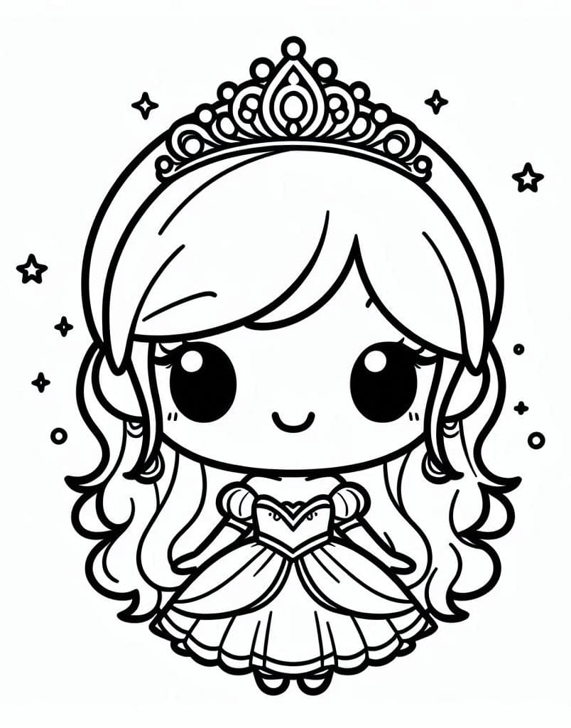 Tô màu Công Chúa Chibi Vui Vẻ 1 Tô màu Công Chúa Chibi Vui Vẻ giúp bé rèn luyện khả năng tô màu