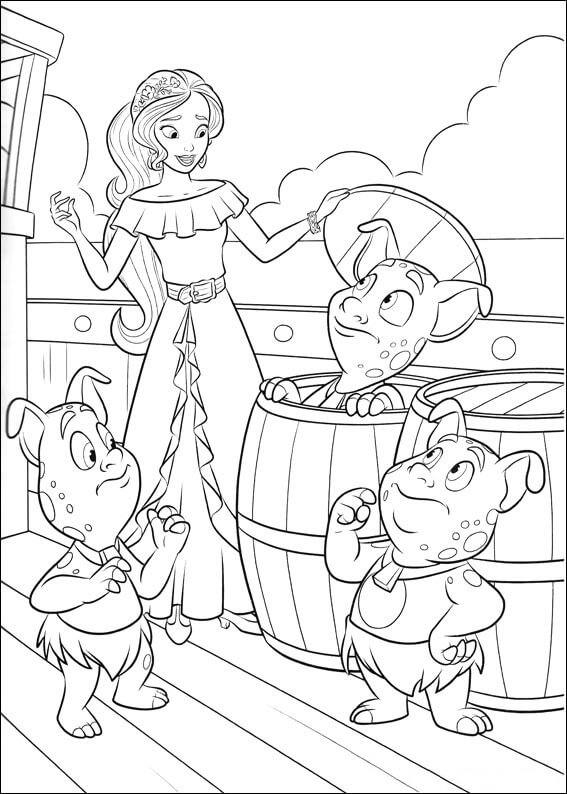 Tô màu Công Chúa Elena và Yêu Tinh 1 Tô màu Công Chúa Elena và Yêu Tinh dễ thương cho bé