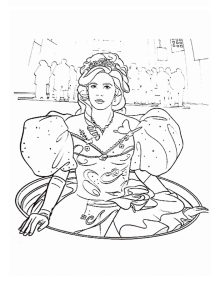 Tô màu Công Chúa Giselle Dưới Cống dễ thương cho bé