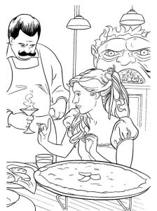 Tô màu Công Chúa Giselle và Đầu Bếp dễ thương cho bé