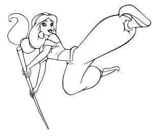 Tô màu Công Chúa Jasmine Nhảy cho bé tập tô