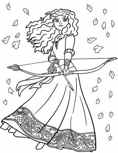 Tô màu Công Chúa Merida Xinh Đẹp cho bé tập tô