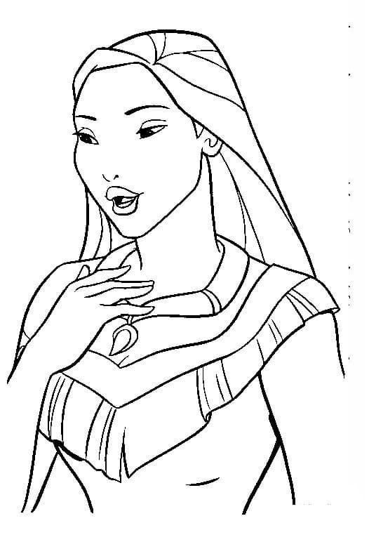 Tô màu Công Chúa Pocahontas Đang Hát 1 Tô màu Công Chúa Pocahontas Đang Hát cho bé tập tô