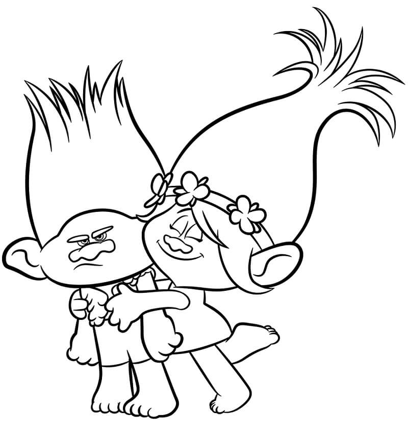 Tô màu Công Chúa Poppy và Branch 1 Tô màu Công Chúa Poppy và Branch giúp bé rèn luyện khả năng tô màu