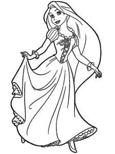 Tô màu Công Chúa Rapunzel Dịu Dàng cho bé tập tô