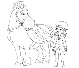 Tô màu công chúa sofia cưỡi ngựa dễ thương cho bé
