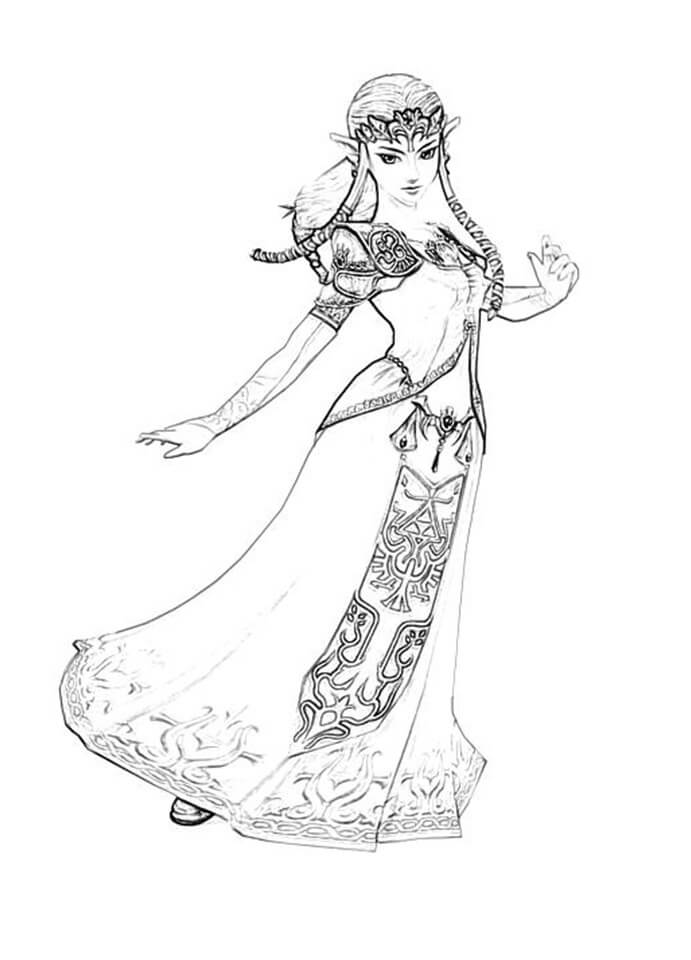 Tô màu Công Chúa Zelda Duyên Dáng 1 Tô màu Công Chúa Zelda Duyên Dáng giúp bé rèn luyện khả năng tô màu
