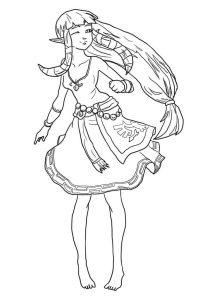Tô màu Công Chúa Zelda Lúc Trẻ dễ thương cho bé