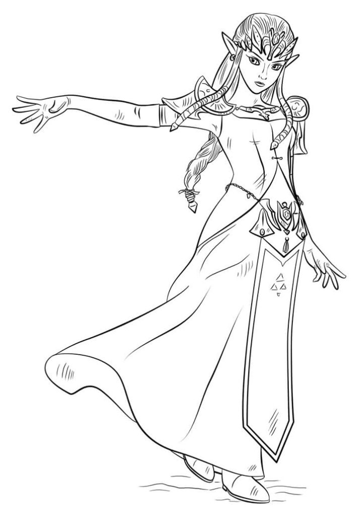 Tô màu Công Chúa Zelda Mạnh Mẽ 1 Tô màu Công Chúa Zelda Mạnh Mẽ giúp bé rèn luyện khả năng tô màu