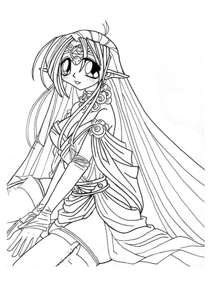 Tô màu Công Chúa Zelda Xinh Xắn 1 Tô màu Công Chúa Zelda Xinh Xắn giúp bé rèn luyện khả năng tô màu