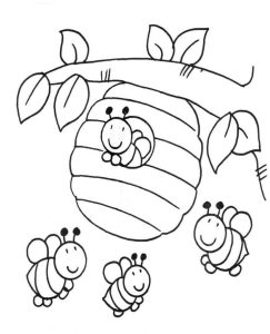 Tô màu Đàn Ong Vui Vẻ dễ thương cho bé