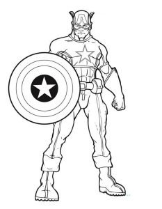 Tô màu đội trưởng mĩ đứng yên giúp bé rèn luyện khả năng tô màu